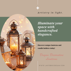 Handcrafted Decorative Lanterns by Duqaa – Beautiful lanterns made from metal, glass, and wood, ideal for creating a warm ambiance with candles or as unique lighting fixtures. Proudly made by Duqaa.com, the biggest manufacturer and exporter of high-quality home décor.
