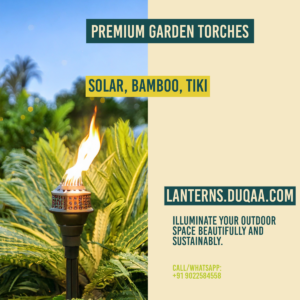 Light up your garden or patio with Duqaa’s Premium Outdoor Garden Torches 🔥. Available in solar, bamboo, and tiki-style designs, these torches add a cozy, inviting glow while being eco-friendly and energy-efficient. Perfect for outdoor lighting and pathway decor. #GardenTorches #SolarOutdoorLighting #DuqaaIndia #TikiTorches #BambooTorches